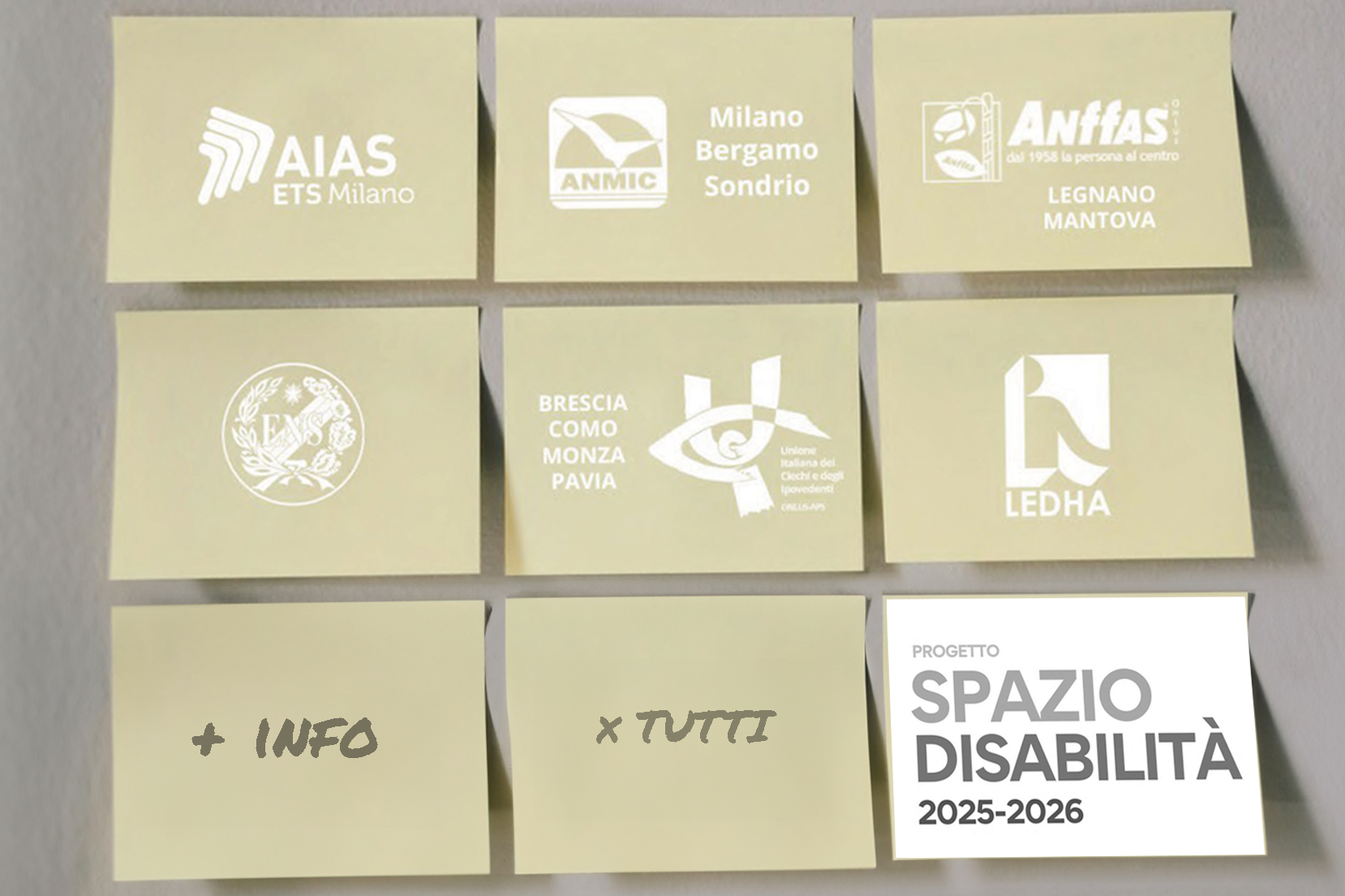 Loghi delle associazioni partner di progetto e logo di progetto